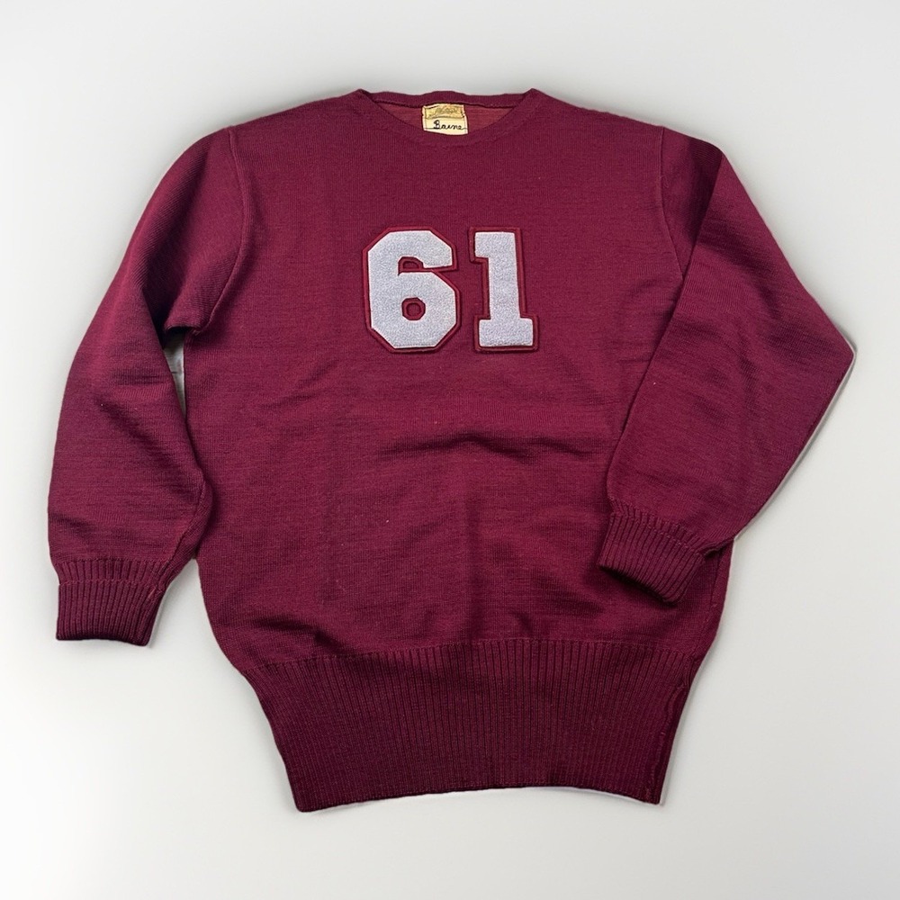 1960 USC H.L Whiting Company Letterman Football Sweater California VTG Red "61"‎